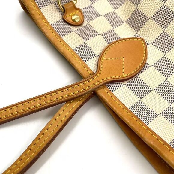 Louis Vuitton Neverfull PM Damier Azure Damier Azure Leather ×PVC White Tote - Picture 13 of 15